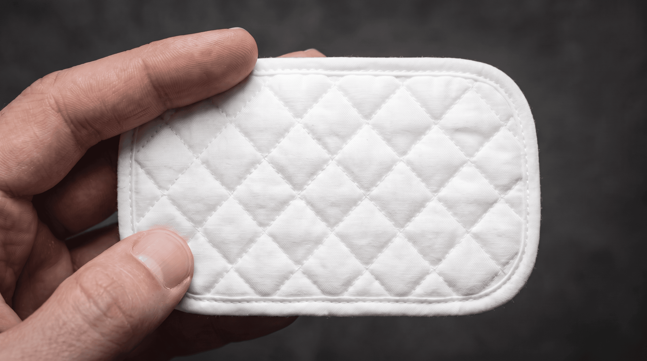 A fresh white LAVAL rectangular quilted cotton pad
